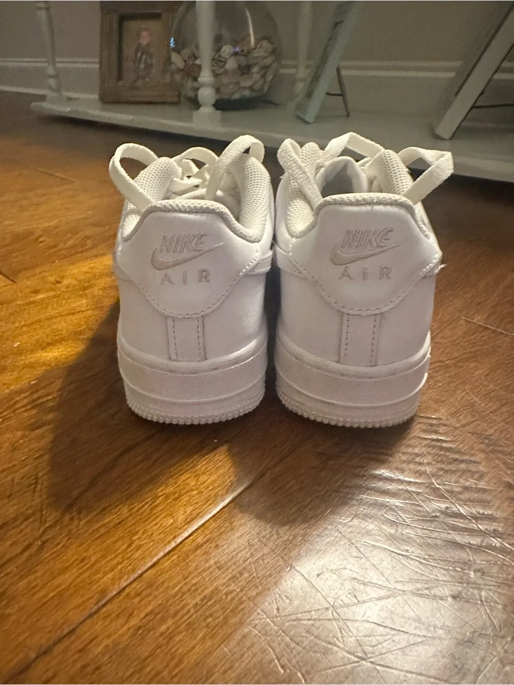 Nike Kids Air Force 1. White Low-Top Sneakers with Classic Swoosh